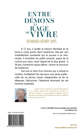 Entre démons et rage de vivre (Bernard Henry DAYS)