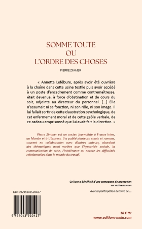 Somme toute ou L'Ordre des choses - Pierre Zimmer
